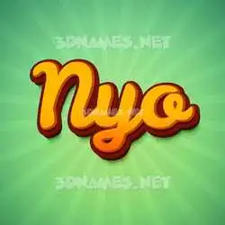 nyo in Green Rays style - 3D name wallpaper