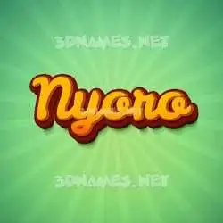 nyoro in Green Rays style - 3D name wallpaper