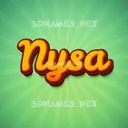 nysa in Green Rays style - 3D name wallpaper