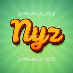 nyz in Green Rays style - 3D name wallpaper
