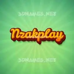 nzakplay in Green Rays style - 3D name wallpaper