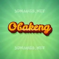 obakeng in Green Rays style - 3D name wallpaper