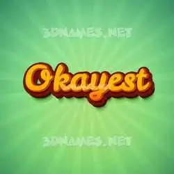 okayest in Green Rays style - 3D name wallpaper