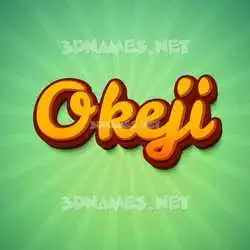 okeji in Green Rays style - 3D name wallpaper