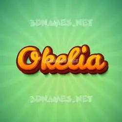 okelia in Green Rays style - 3D name wallpaper