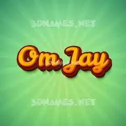om jay in Green Rays style - 3D name wallpaper