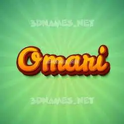 omari in Green Rays style - 3D name wallpaper
