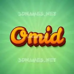 omid in Green Rays style - 3D name wallpaper