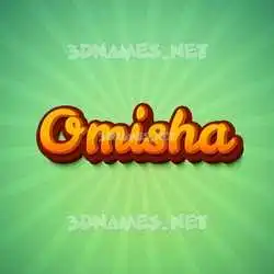 omisha in Green Rays style - 3D name wallpaper
