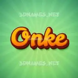 onke in Green Rays style - 3D name wallpaper