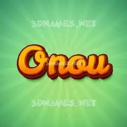 onou in Green Rays style - 3D name wallpaper