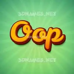 oop in Green Rays style - 3D name wallpaper