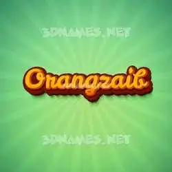 orangzaib in Green Rays style - 3D name wallpaper