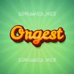 orgest in Green Rays style - 3D name wallpaper