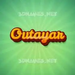 outayar in Green Rays style - 3D name wallpaper