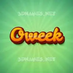 oweek in Green Rays style - 3D name wallpaper