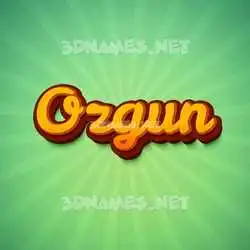 ozgun in Green Rays style - 3D name wallpaper