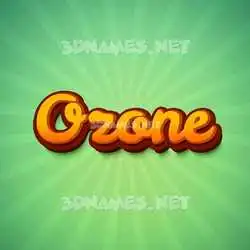 ozone in Green Rays style - 3D name wallpaper