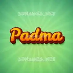padma in Green Rays style - 3D name wallpaper