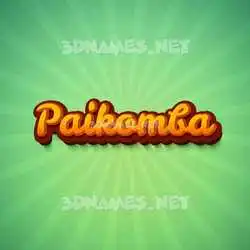 paikomba in Green Rays style - 3D name wallpaper