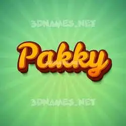 pakky in Green Rays style - 3D name wallpaper