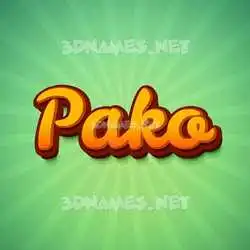 pako in Green Rays style - 3D name wallpaper