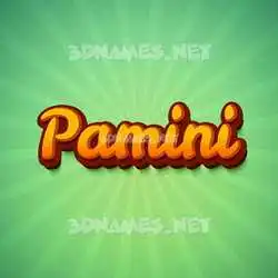 pamini in Green Rays style - 3D name wallpaper