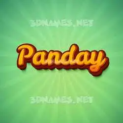 panday in Green Rays style - 3D name wallpaper