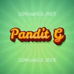 pandit g in Green Rays style - 3D name wallpaper