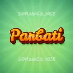 parbati in Green Rays style - 3D name wallpaper