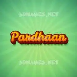 pardhaan in Green Rays style - 3D name wallpaper