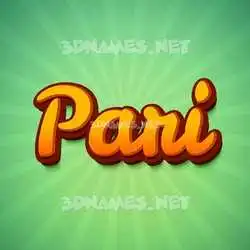 pari in Green Rays style - 3D name wallpaper