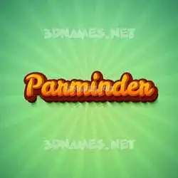 parminder in Green Rays style - 3D name wallpaper