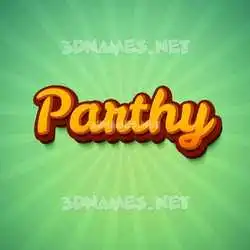 parthy in Green Rays style - 3D name wallpaper
