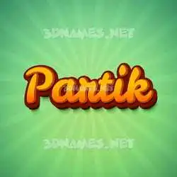 partik in Green Rays style - 3D name wallpaper
