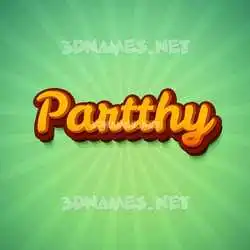 partthy in Green Rays style - 3D name wallpaper