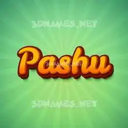 pashu in Green Rays style - 3D name wallpaper