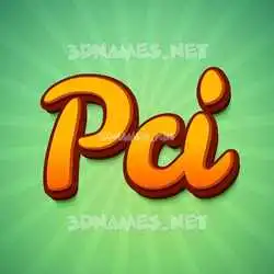 pci in Green Rays style - 3D name wallpaper