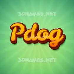 pdog in Green Rays style - 3D name wallpaper