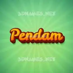 pendam in Green Rays style - 3D name wallpaper