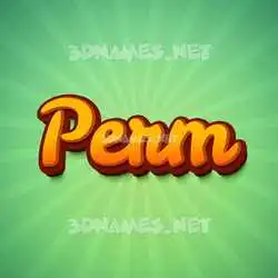 perm in Green Rays style - 3D name wallpaper