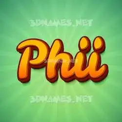 phii in Green Rays style - 3D name wallpaper