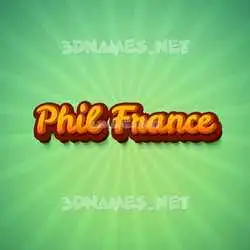 phil france in Green Rays style - 3D name wallpaper