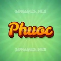 phuoc in Green Rays style - 3D name wallpaper