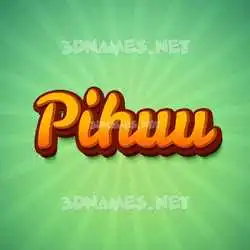 pihuu in Green Rays style - 3D name wallpaper
