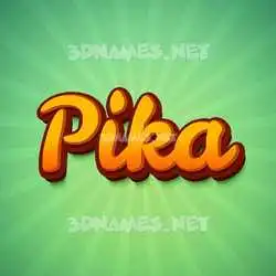 pika in Green Rays style - 3D name wallpaper