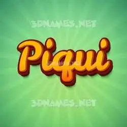 piqui in Green Rays style - 3D name wallpaper