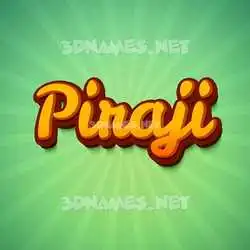piraji in Green Rays style - 3D name wallpaper