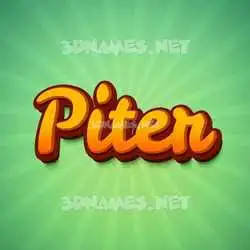 piter in Green Rays style - 3D name wallpaper