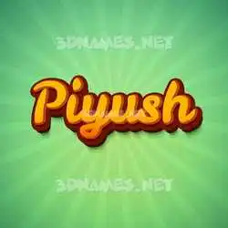 piyush in Green Rays style - 3D name wallpaper